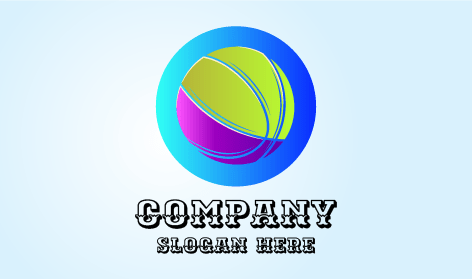 Logotipo De Basquete Verde E Roxo