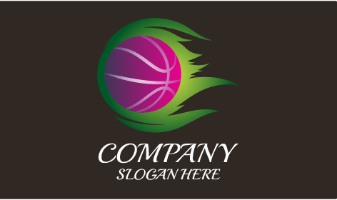 Logotipo De Basquete De Fogo Verde