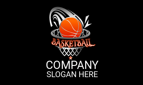 Metallic Hoops Basketball Logo