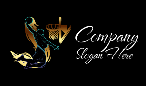 Vigorous Jump Shot Basketball Logo