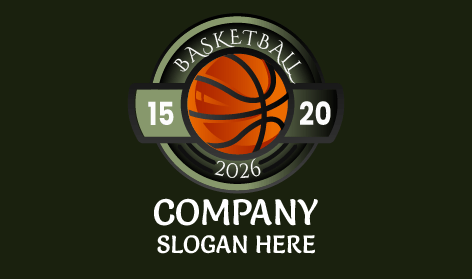 Vintage Style Basketball Badge Logo