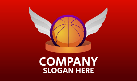 White Winged Basketball Logo