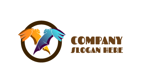 Gradient Bat Pair Logo
