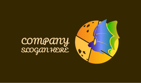 Logo Kelelawar Biru Yang Terbang Tinggi