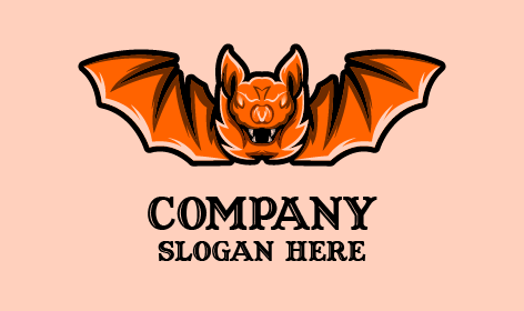 Orange Scary Bat Logo