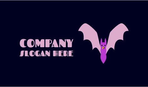 Sivri Beyaz Dişler Yarasa Logosu