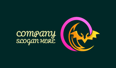 Premium Orange Bat Logo