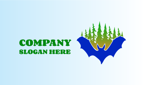 Soaring Bat Silhouette Logo