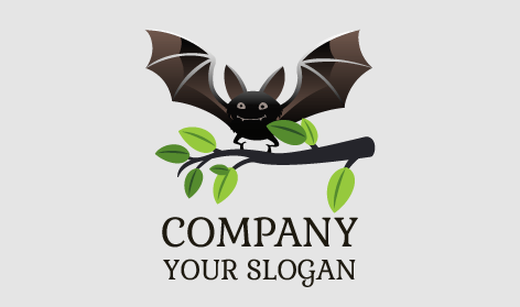 Tiny Black Bat Logo