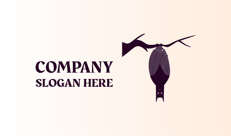 Upside Down Hanging Bat Logo