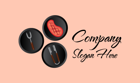 Logo Del Barbecue Con Bistecca Scottata