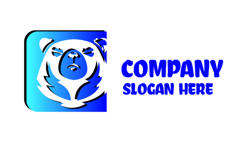Logo Beruang Liar Gradien Biru