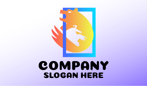 Logotipo De Urso Laranja Emaranhado