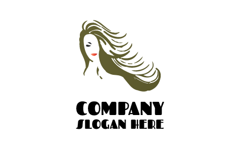 Logotipo De Salón De Belleza Con Corte De Pelo en Capas