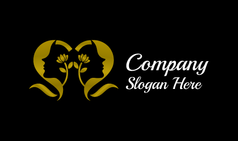 Logo Kecantikan Bunga Emas