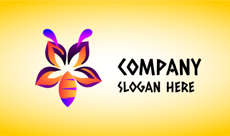 Blossoming Flower Bee Logo
