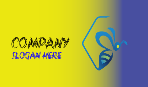 Blue Honey Bee Logo