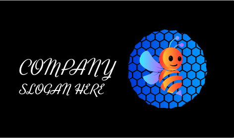 Logotipo De Abeja De Colmena De Miel Azul