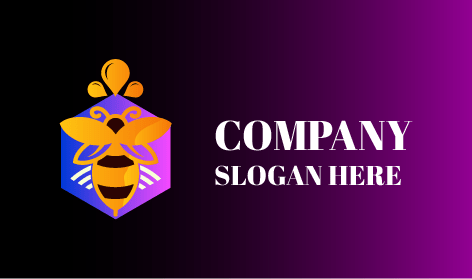 Golden Brown Honey Bee Logo