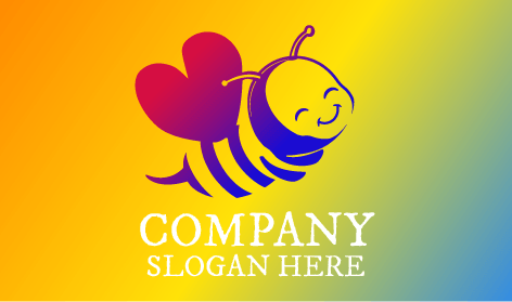 Grinning Face Bumble Bee Logo