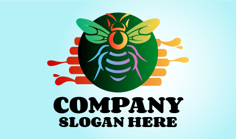 Logo D'abeille Aux Lignes De Corps En Néon