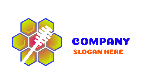 Premium Honeycomb Bee Logo