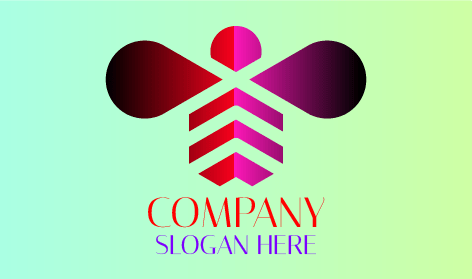 Reddish and Purple Honey Bee Logo