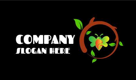 Tree Branch Circle Bee Logo