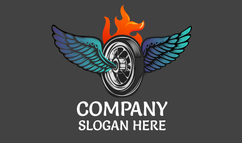 Logótipo De Bicicleta Com Pneu Laranja