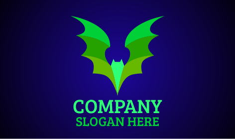 Green Vampire Bat Bird Logo