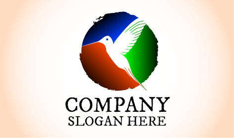 Multicolor Paper Sculpture Bird Logo