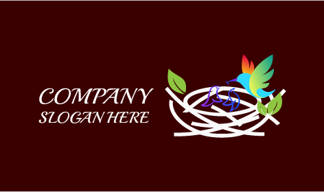 Logo D'oiseau Au Nid Blanc