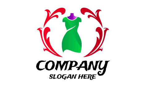 Logótipo Da Boutique De Vestido Justo Verde