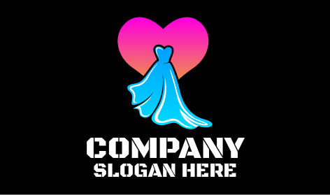 Logotipo Da Boutique De Vestido De Coração
