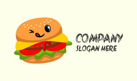 Logotipo De Comida Rápida De Hamburguesa Con Guiño