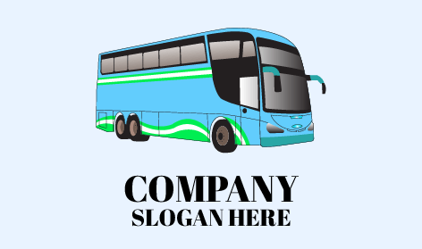 Attractive Blue Bus Logo