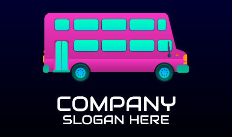 Playful Geometric Bus Logo