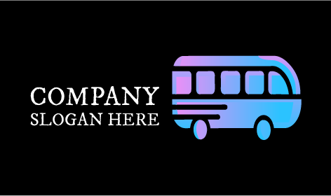 Logotipo De Autobús Del Barrio De Color Azul Cielo