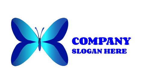 Logo Papillon Bleu Dégradé