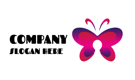 Logo Serangga Kupu-kupu Gradien