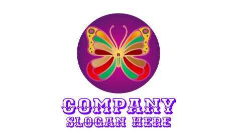 Logo Kupu-kupu Elegan Warna-warni