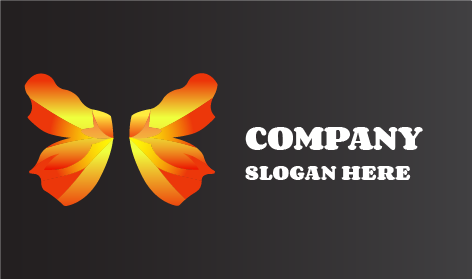 Orange Butterfly Wing Logo