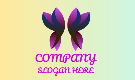 Purple Modish Wing Butterfly Logo