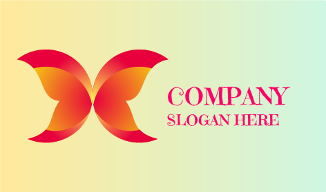 Reddish Orange Butterfly Logo