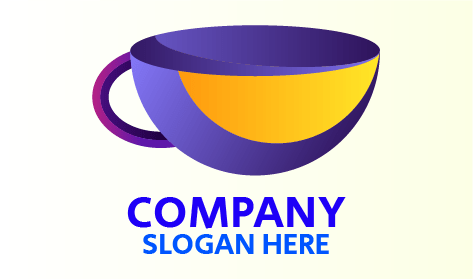 Logotipo Do Café Da Xícara De Café Violeta Profundo