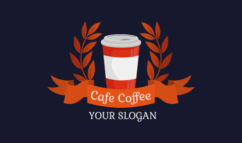 Dusty Orange Cup Cafe Logo