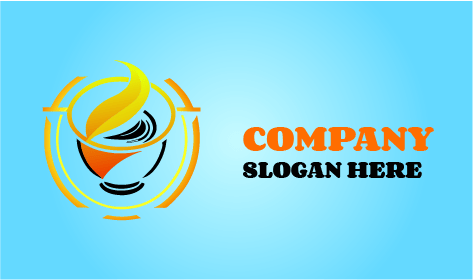 Affascinante Logo Del Caffè Con Tazza Arancione