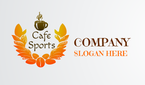 Logotipo Do Café Com Padrão Floral