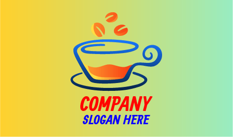 Logotipo Do Café Em Grãos De Café Laranja