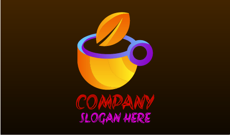 Logo Kafe Cangkir Kopi Bulat